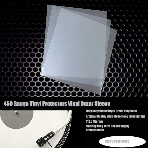 500 12" Inch Vinyl Album LP 450 Gauge Outer Plastic Polythene Record Sleeves-17793