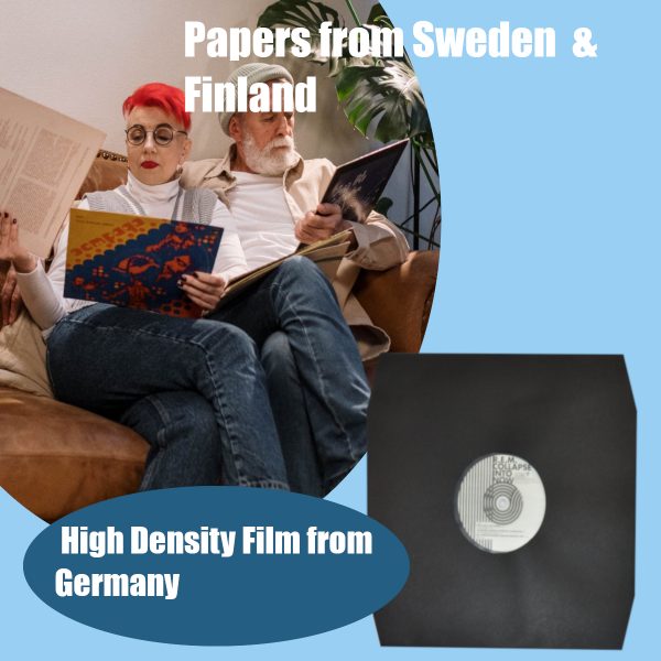 25 12" Inch Black Paper Polylined Inner LP Anti-Static Record Sleeves-18298