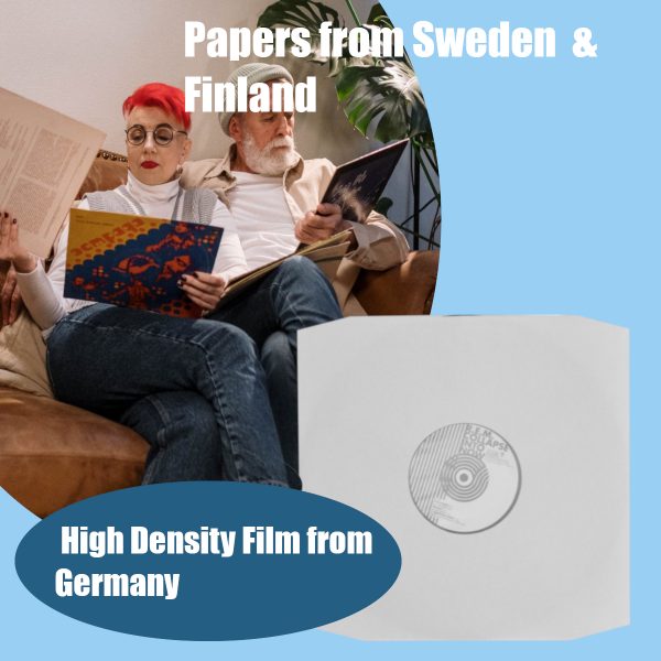 200 12" Inch White Paper Polylined Inner LP Anti-Static Record Sleeves-18412