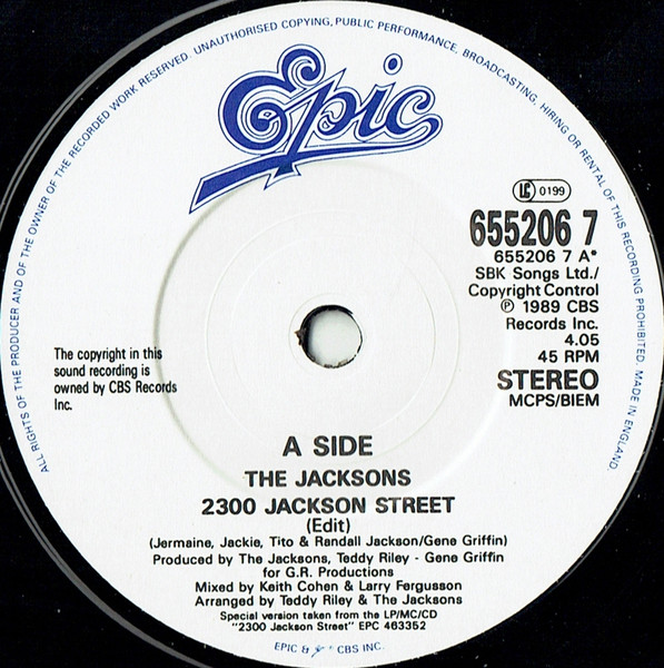The Jacksons 2300 Jackson Street 7" Inch Vinyl 45 rpm Single Record-18668